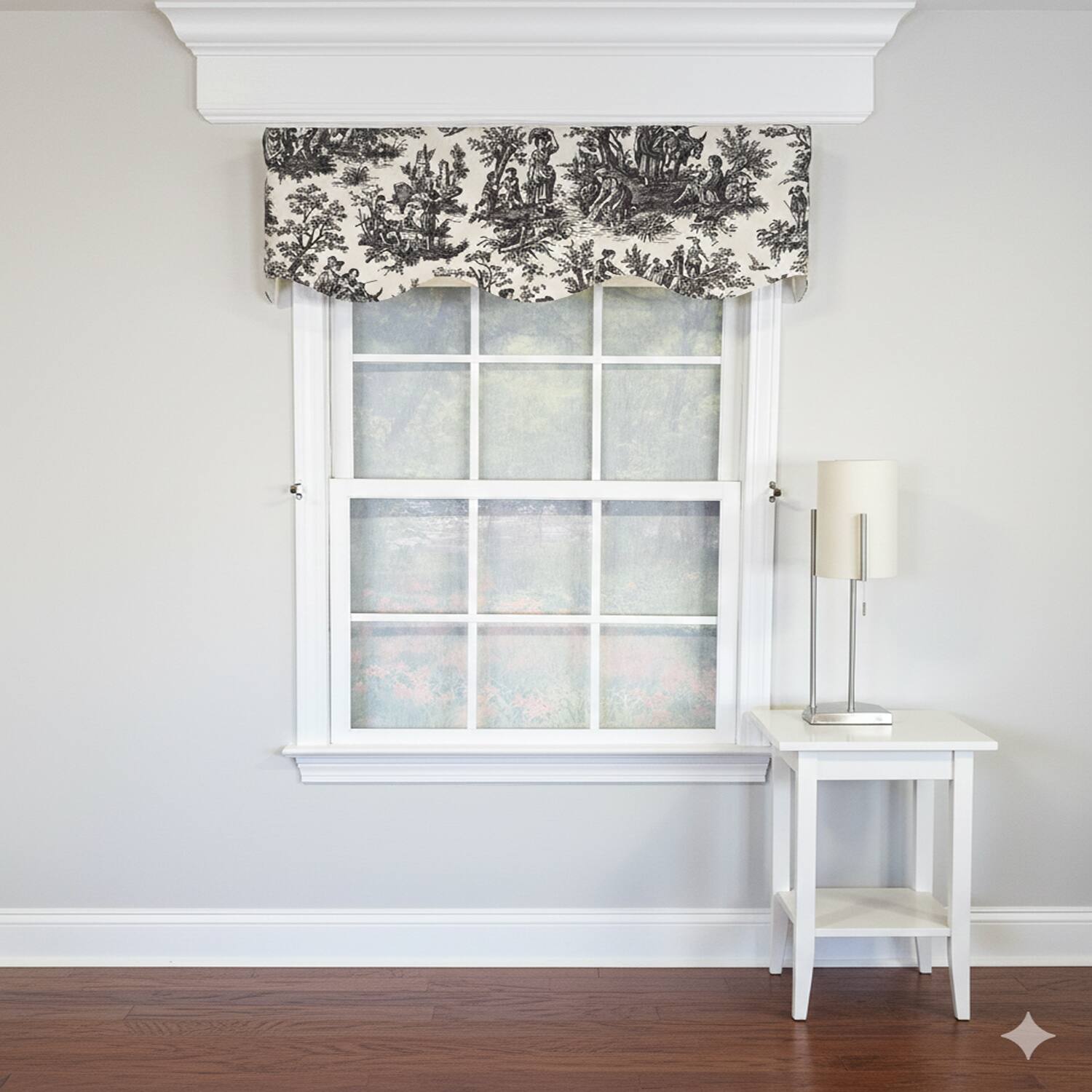 Angle. RLF Home - RLF Home Baroque Provance 100% Cotton Rod Pocket Lined  Window Valance 50" x 15" Black - Black.