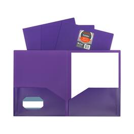 C-Line Products - Two-Pocket Heavyweight Poly Portfolio Folder, 11 x 8.5, Purple, 25/Box