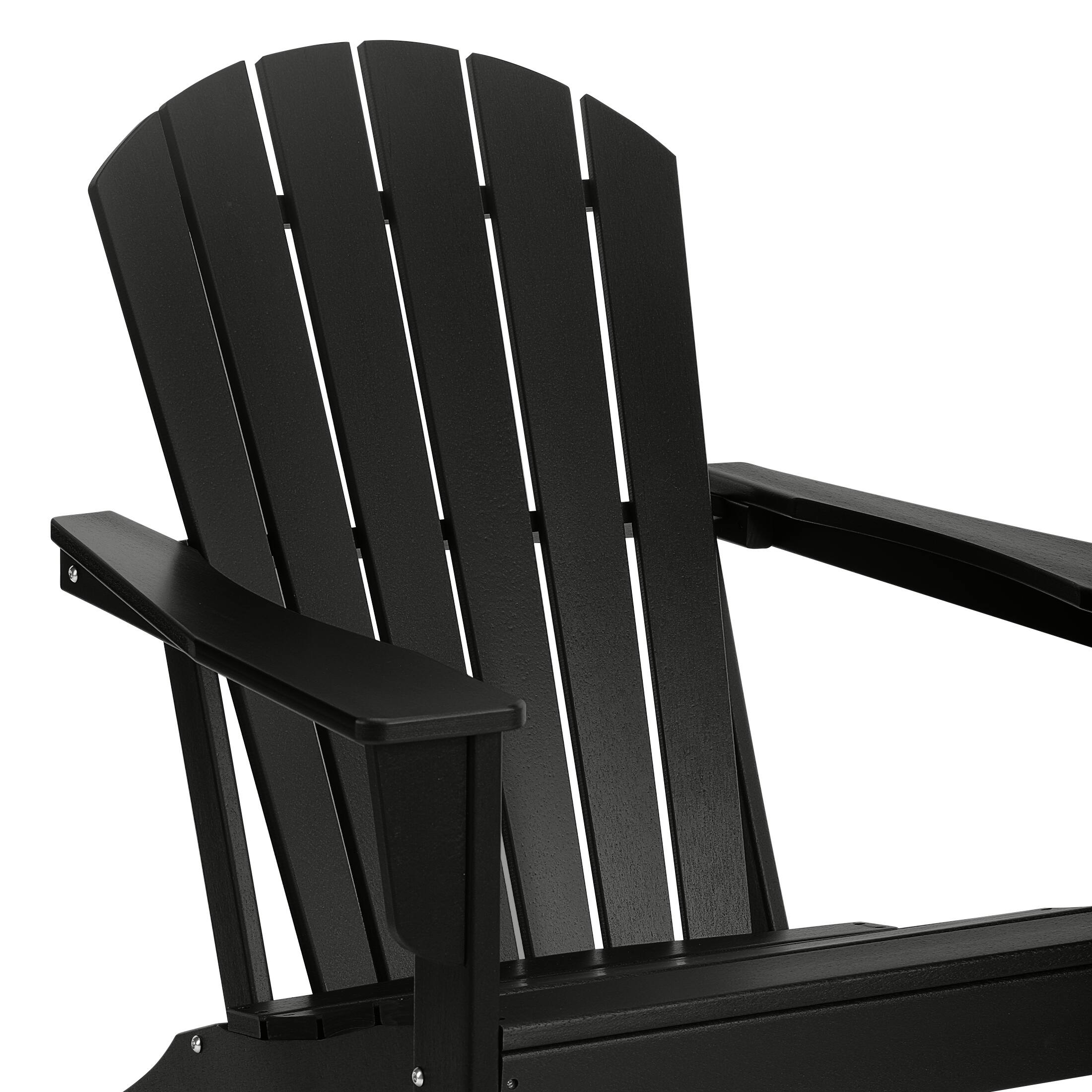Alt View 4. WestinTrends - WestinTrends Dylan Outdoor Adirondack Chair (Set of 2) - Black.