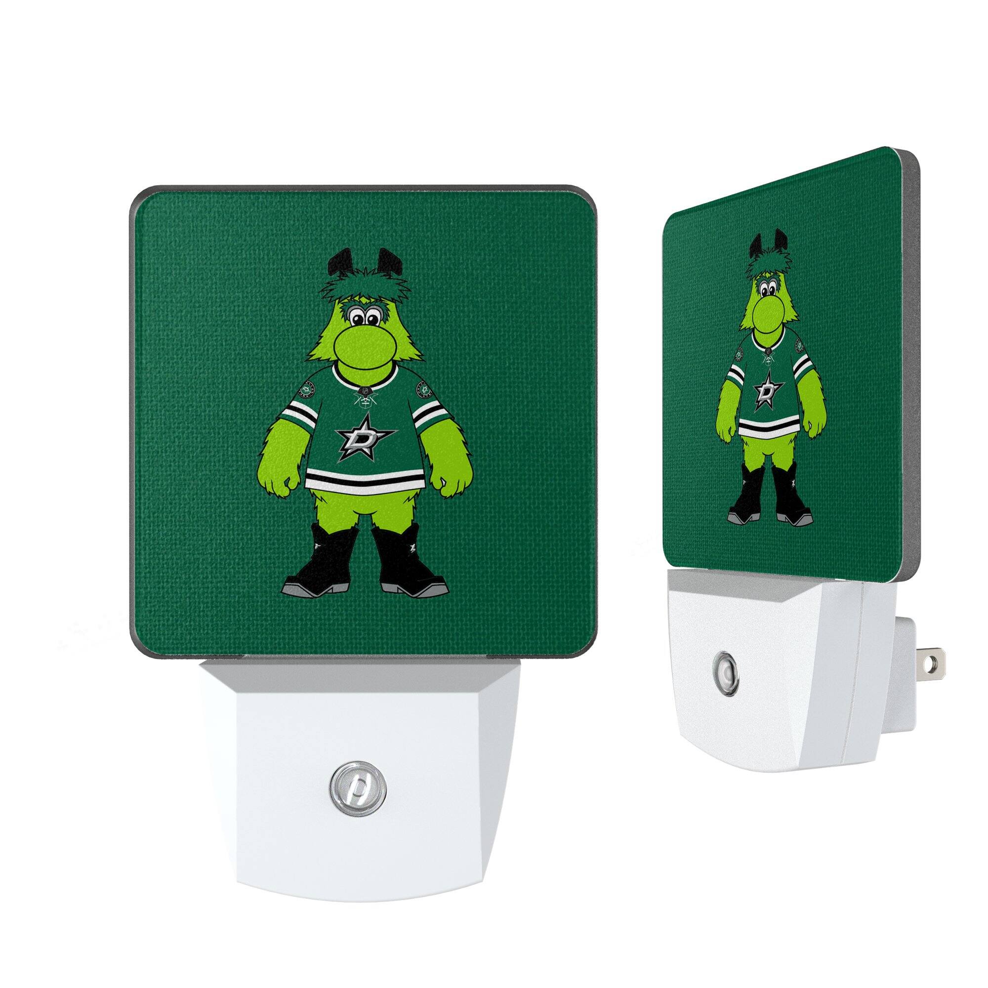 Front. Keyscaper - Dallas Stars 2-Pack Solid Design Mascot Nightlight Set - White.