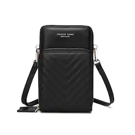 Live At Space - Small Crossbody Cell Phone Bag For Women Mini Over Shoulder Handbag Purse With Credit Card Slots Crossbody phone purse - Black