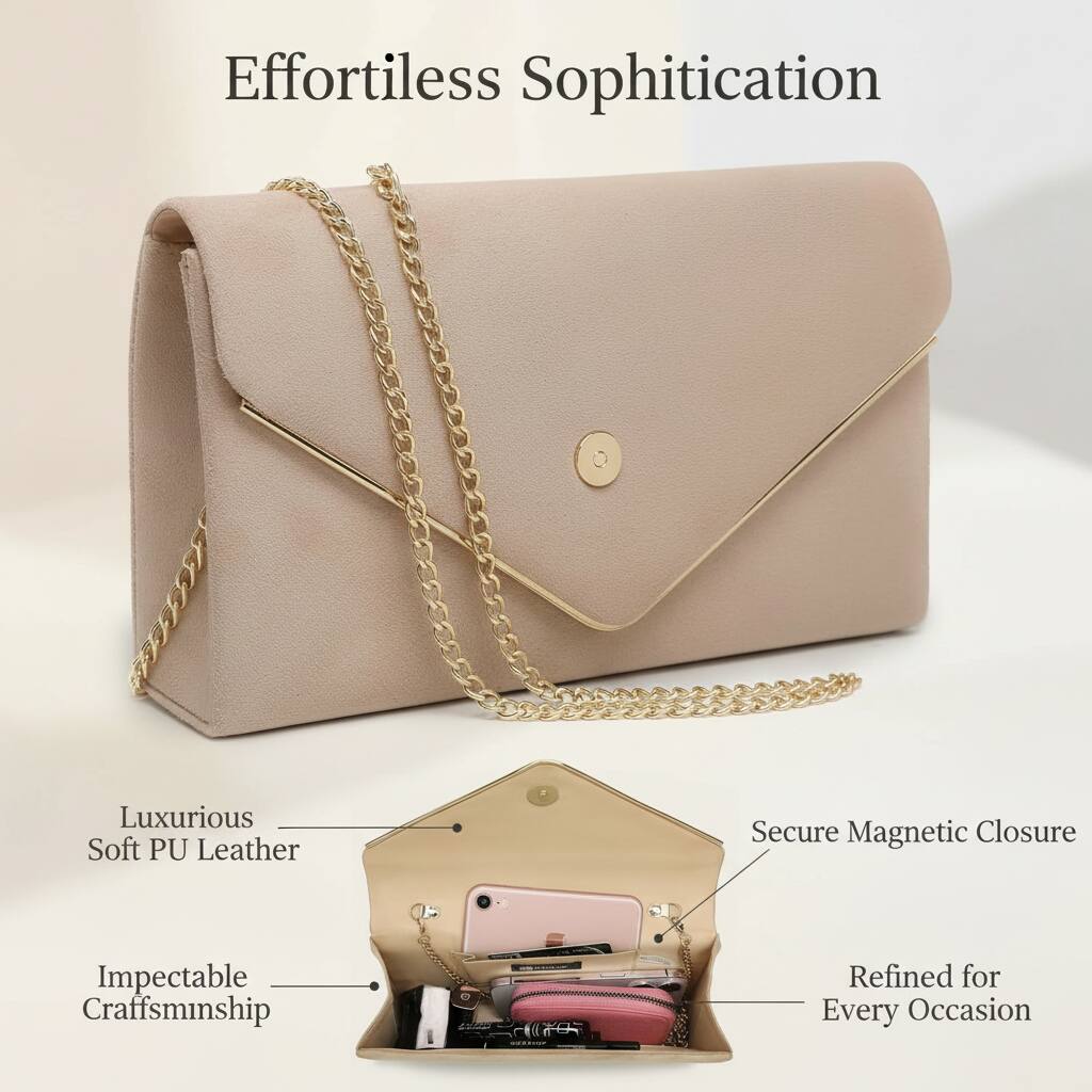 Effortless Sophistication

Luxurious Soft PU Leather  
Secure Magnetic Closure  
Impeccable Craftsmanship  
Refined for Every Occasion