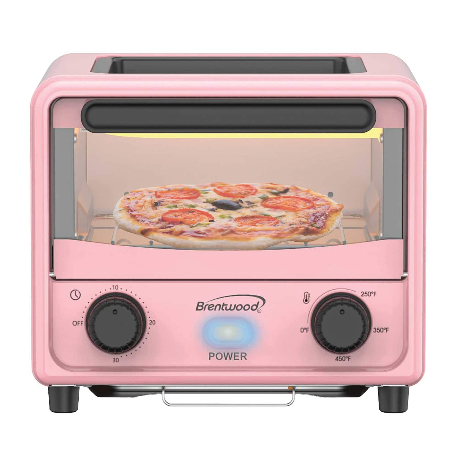 Brentwood - Ts-3430pk 183-cu. In. (3-l) 500-watt Stainless Steel Mini Toaster Oven - Pink