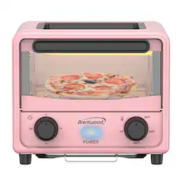 Brentwood - Ts-3430pk 183-cu. In. (3-l) 500-watt Stainless Steel Mini Toaster Oven - Pink