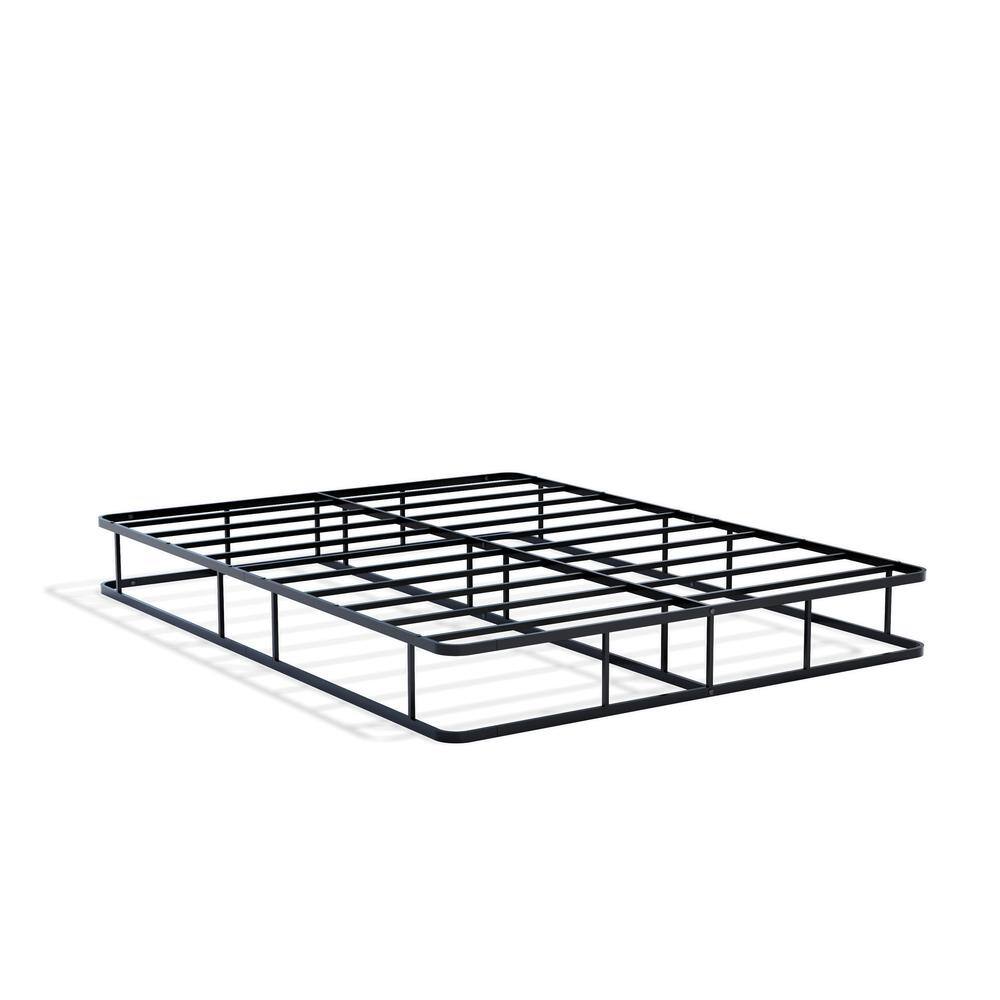 Left. East West Furniture - DHQBBLK Dothan Queen Bed Frame with Luxurious Style Headboard and Footboard - High Quality Metal Frame in Powder - Black.