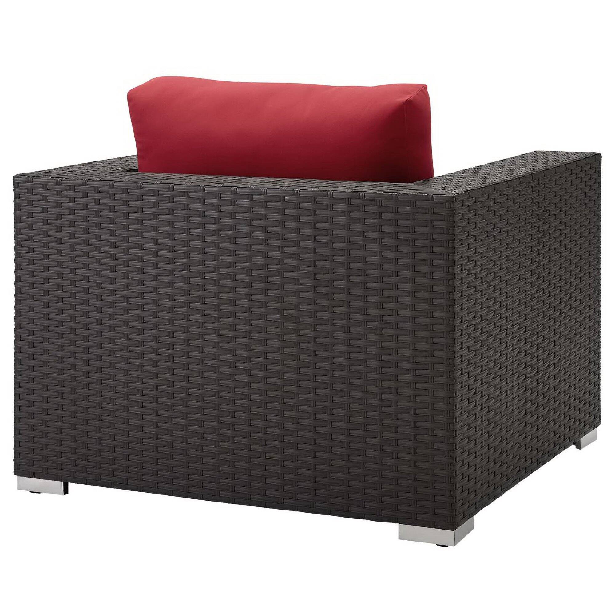 Angle. Modway - Sojourn Outdoor Patio Sunbrella® Armchair by Modway - Canvas Red.