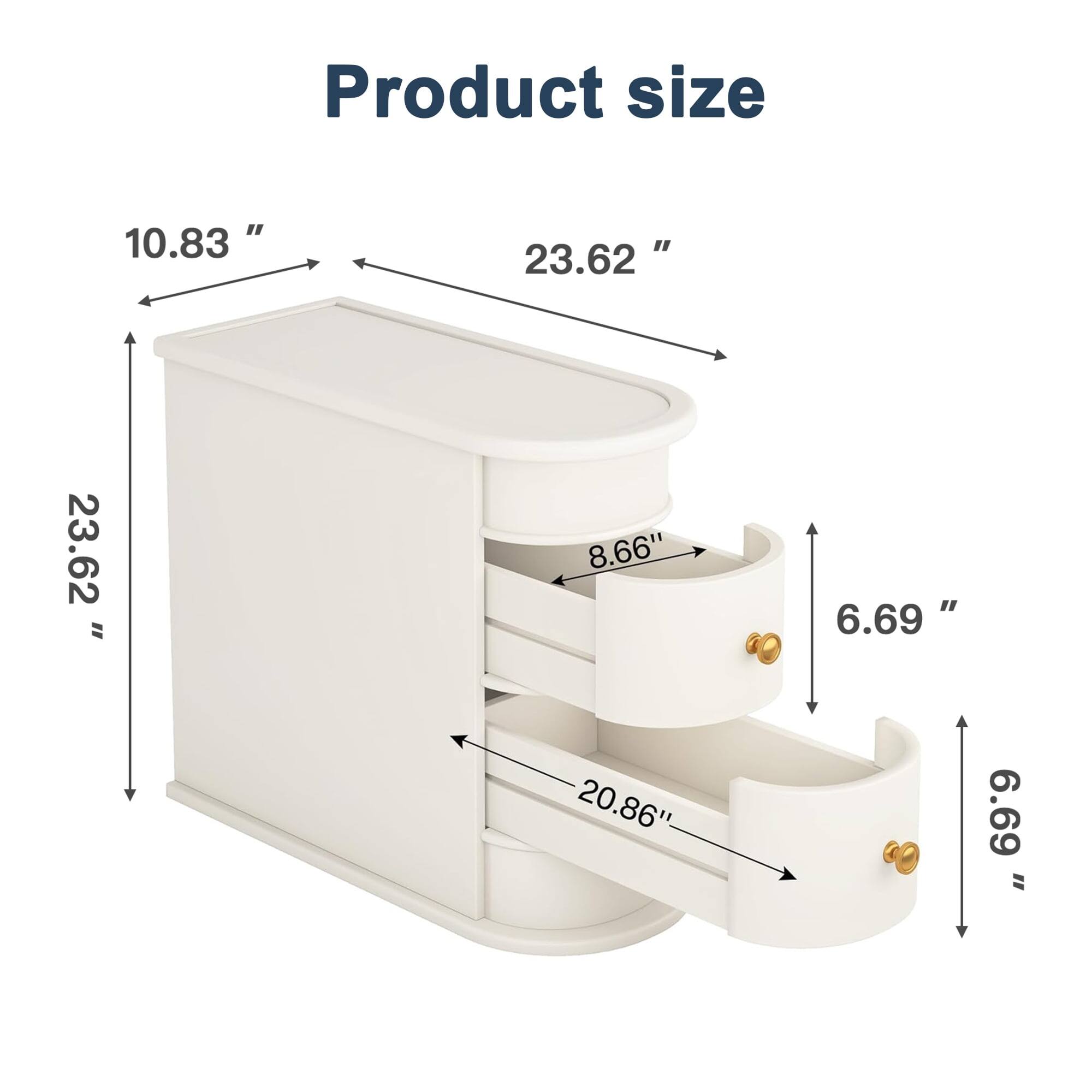 Product size: 10.83", 23.62", 23.62", 8.66", 6.69", 20.86", 6.69"