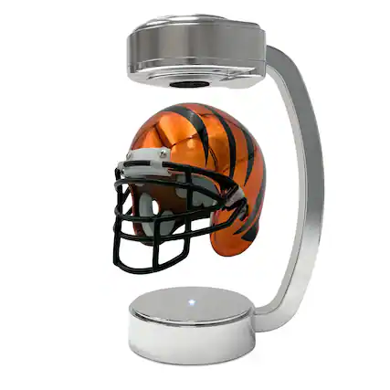 Front. Pegasus - Cincinnati Bengals Mini Chrome Hover Helmet - Multicolor.