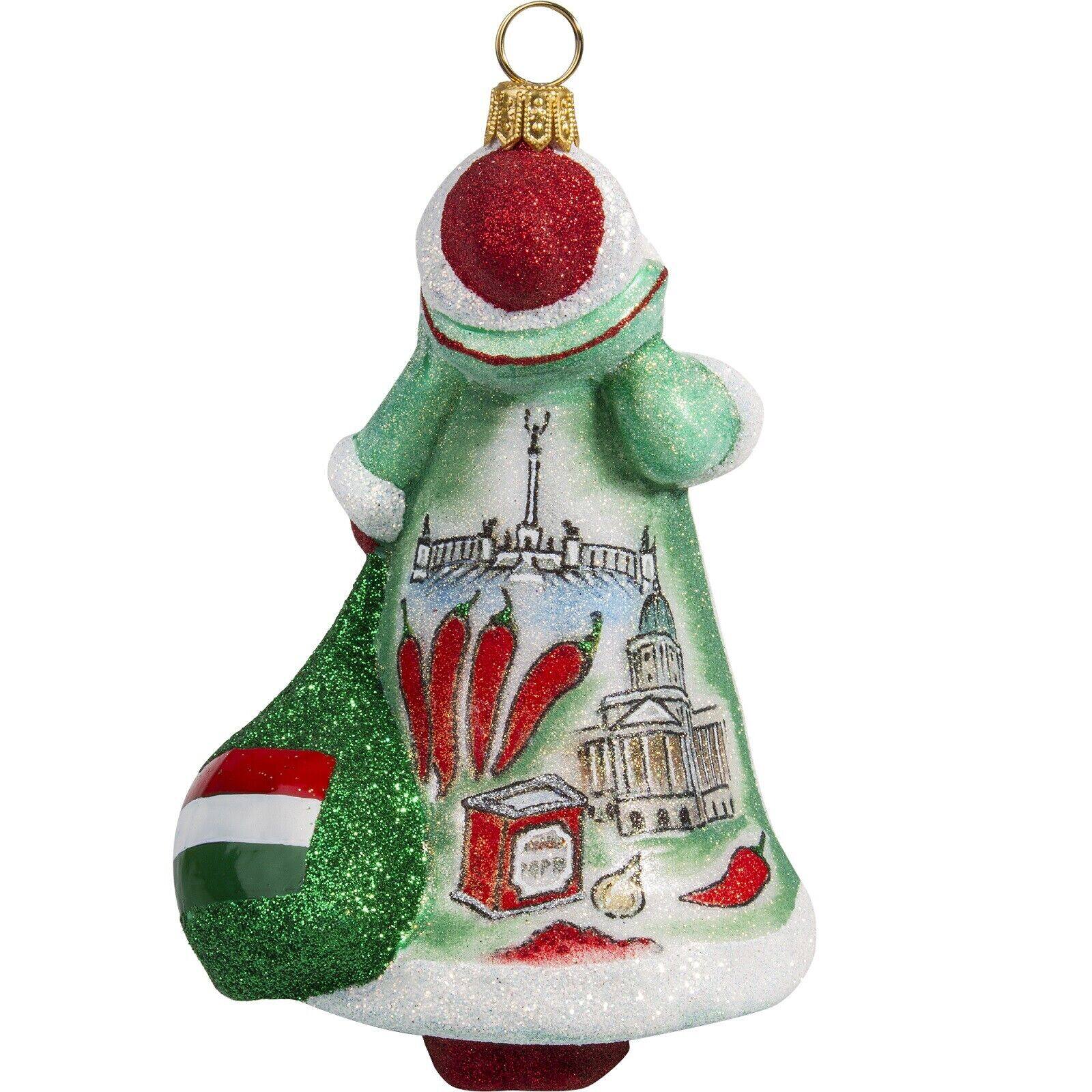 Angle. Joy to the World Collectibles - Joy to the World Glitterazzi Budapest Hungary Santa Polish Glass Christmas Ornament - Multicolor.