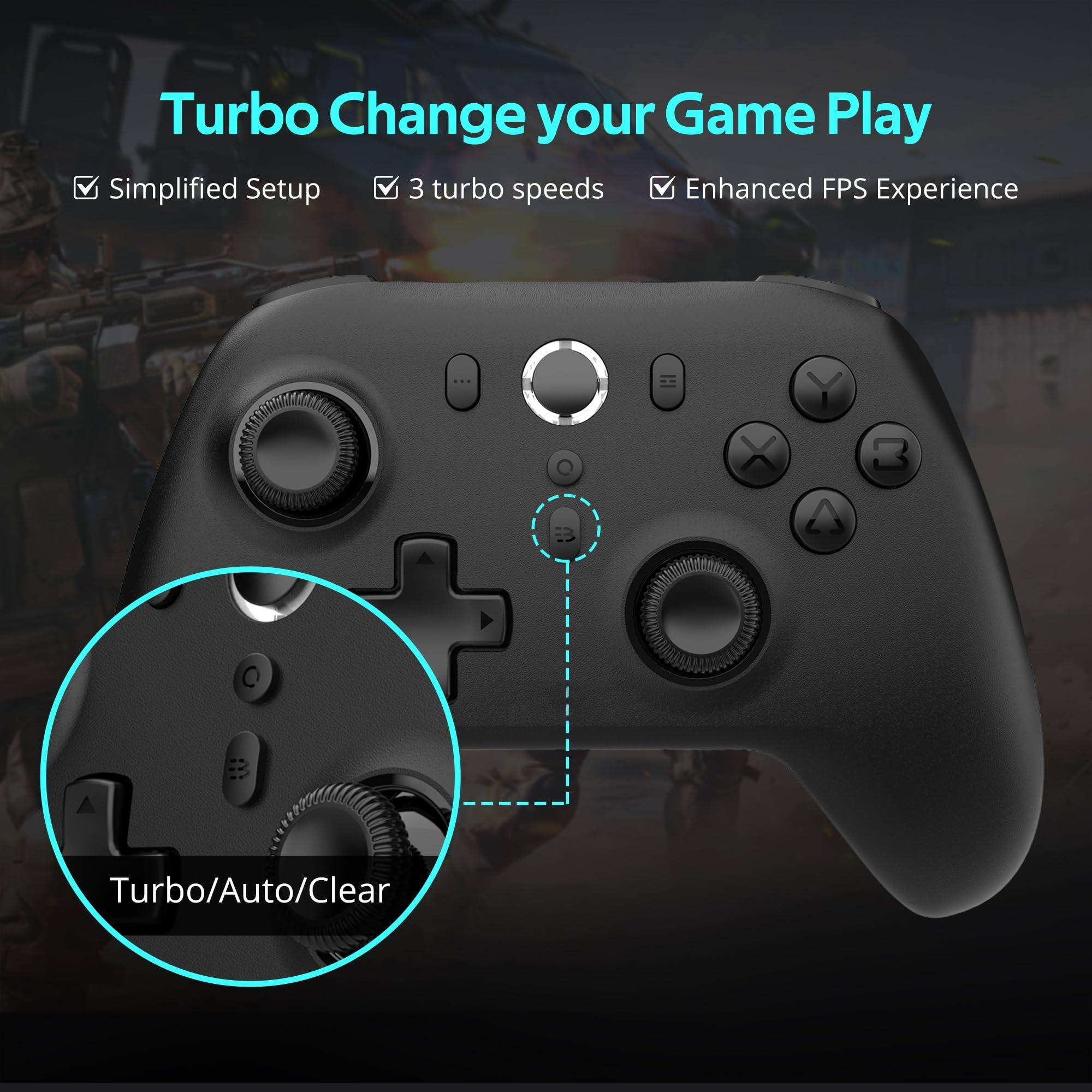 Turbo Change your Game Play

- Simplified Setup
- 3 turbo speeds
- Enhanced FPS Experience

Turbo/Auto/Clear
