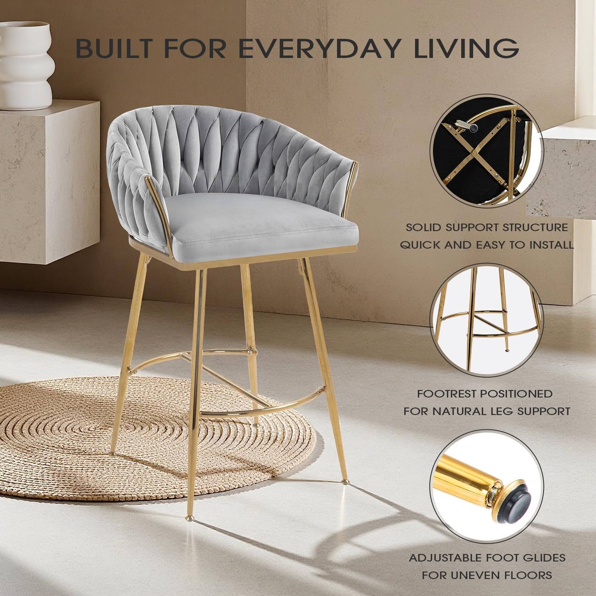 BUILT FOR EVERYDAY LIVING

- SOLID SUPPORT STRUCTURE
- QUICK AND EASY TO INSTALL
- FOOTREST POSITIONED FOR NATURAL LEG SUPPORT
- ADJUSTABLE FOOT GLIDES FOR UNEVEN FLOORS