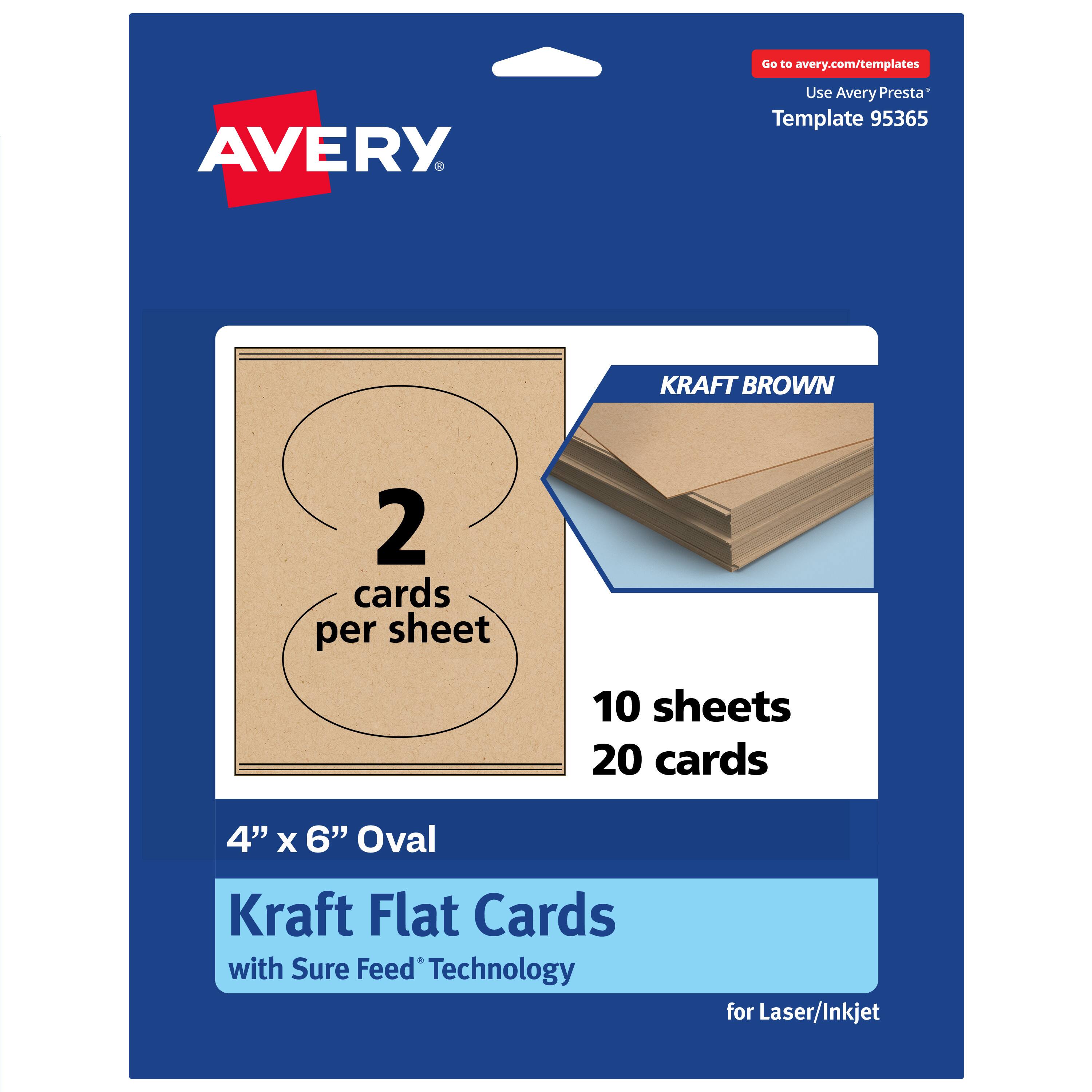 "Avery - Oval Flat Cards, 4"" x 6"", Matte Kraft 20 Total - Brown" price history on PriceWatchPro
