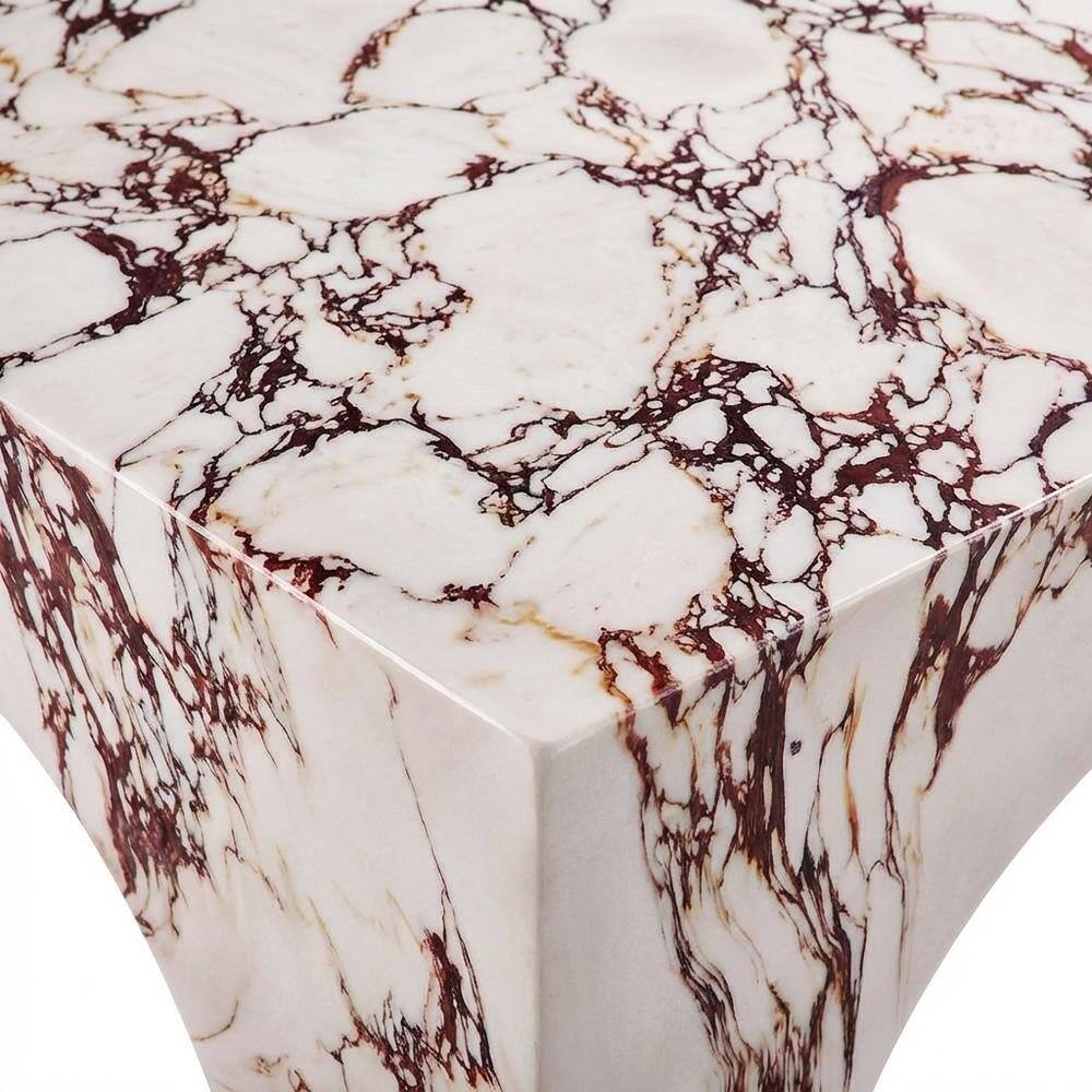 Alt View 1. Outdoor Escape - Outdoor Patio Arched Coffee Table In Concrete Finish With Durable Construction - Red.