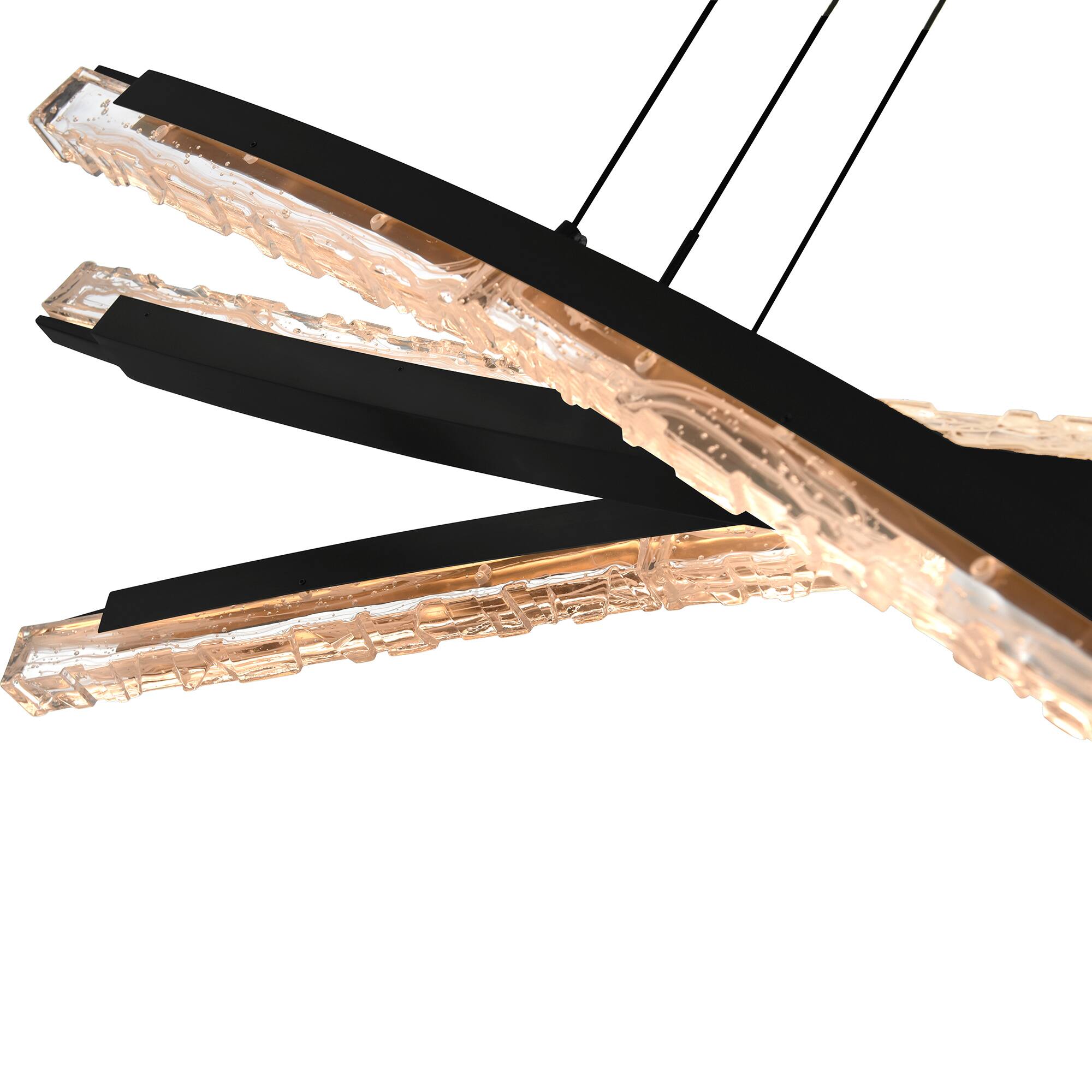 Left. CWI Lighting - Saber Integrated LED Black Chandelier - Black.