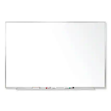 Front. Ghent - REMOVE - Magnetic Porcelain Whiteboard with Aluminum Frame, 36" x 24", White Surface, Satin Aluminum Frame.