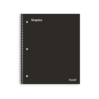 Staples - Premium Poly 3-Subject Notebook, 8.5" x 11", College Ruled, 150 Sheets - Black