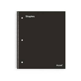Staples - Premium Poly 3-Subject Notebook, 8.5" x 11", College Ruled, 150 Sheets - Black
