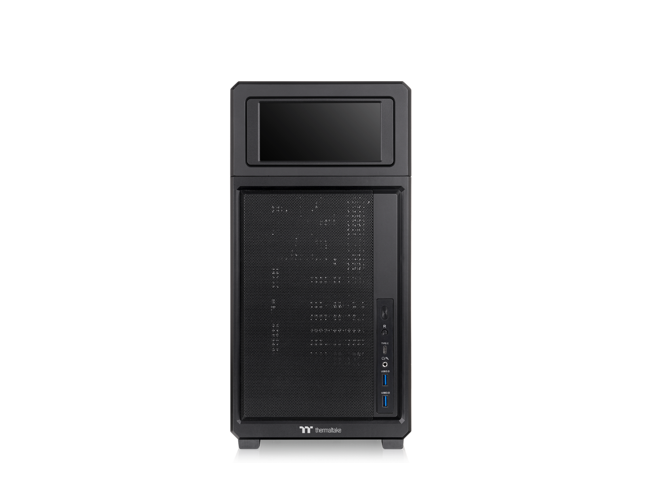 Alt View 4. Thermaltake - Thermaltake TR300; 6.0" LCD; Mid Tower; 1x120mm Fan; ATX/mATX/mITX; 360mm Rad; 410mm GPU; Black - Black.