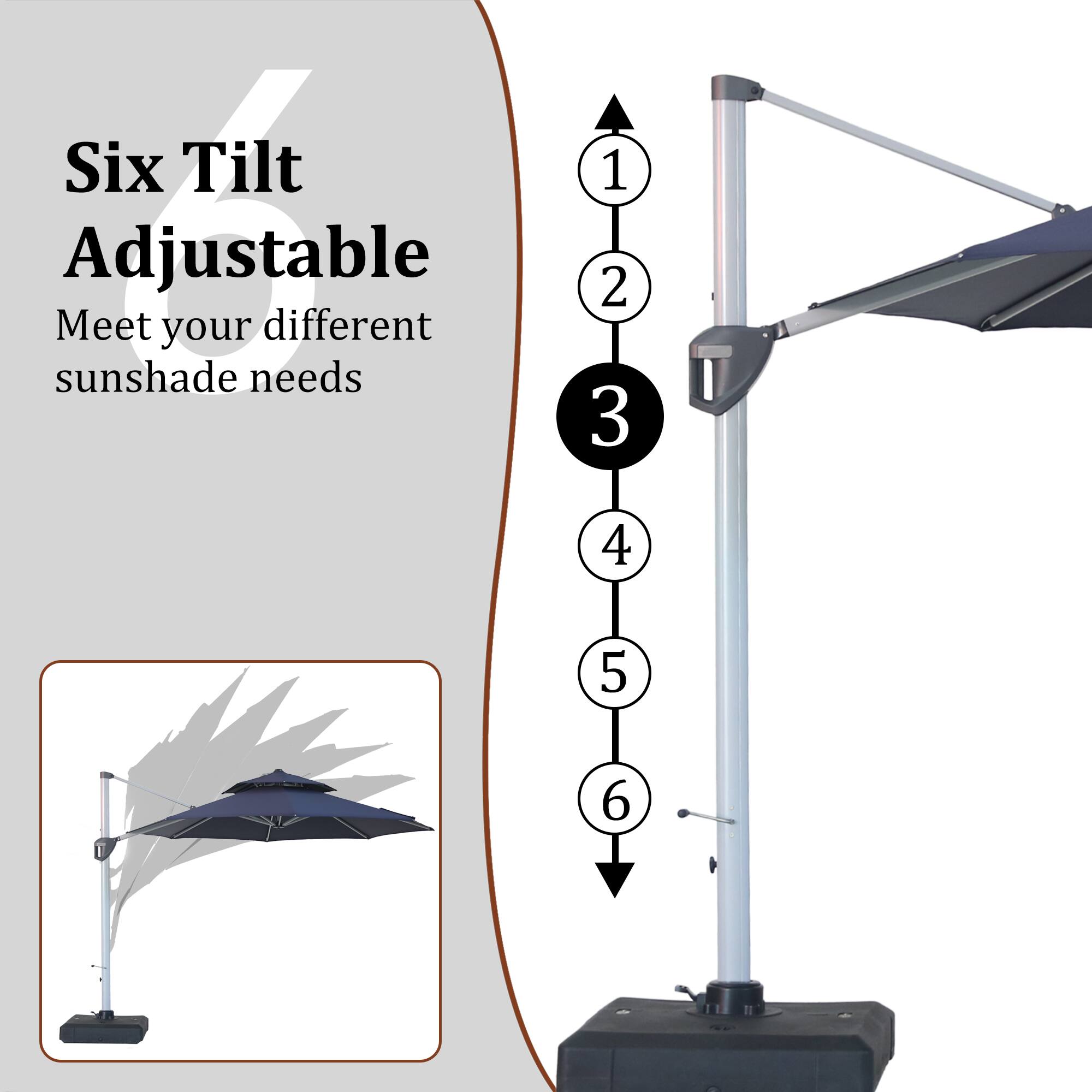 Six Tilt Adjustable  
Meet your different sunshade needs  
1 2 3 4 5 6