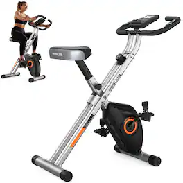 YOSUDA - Folding Exercise Bike - Foldable Stationary Bike for Home Gym Workout - Black/Silver