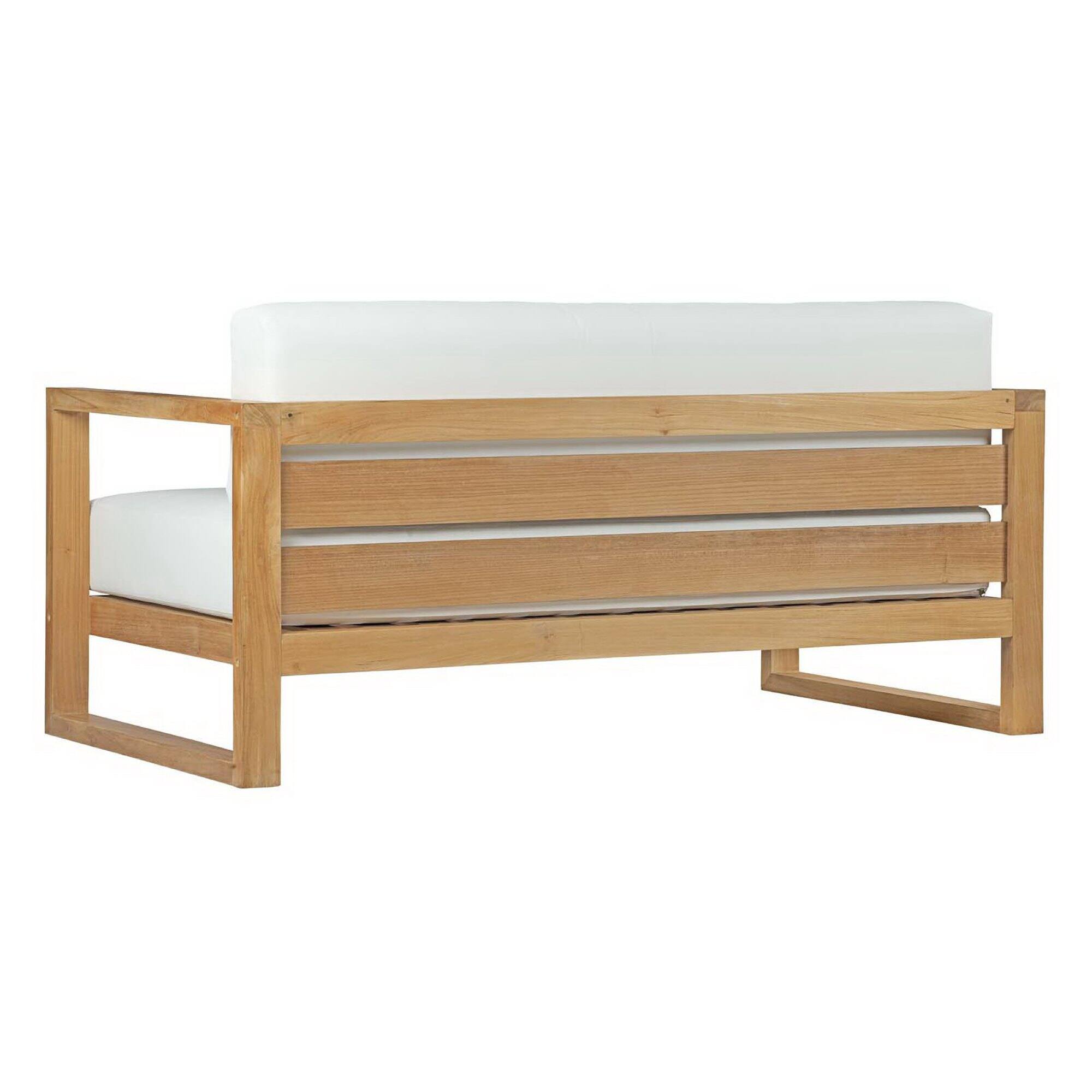 Alt View 1. Modway - Upland 4-Piece Outdoor Patio Teak Set - Natural White.