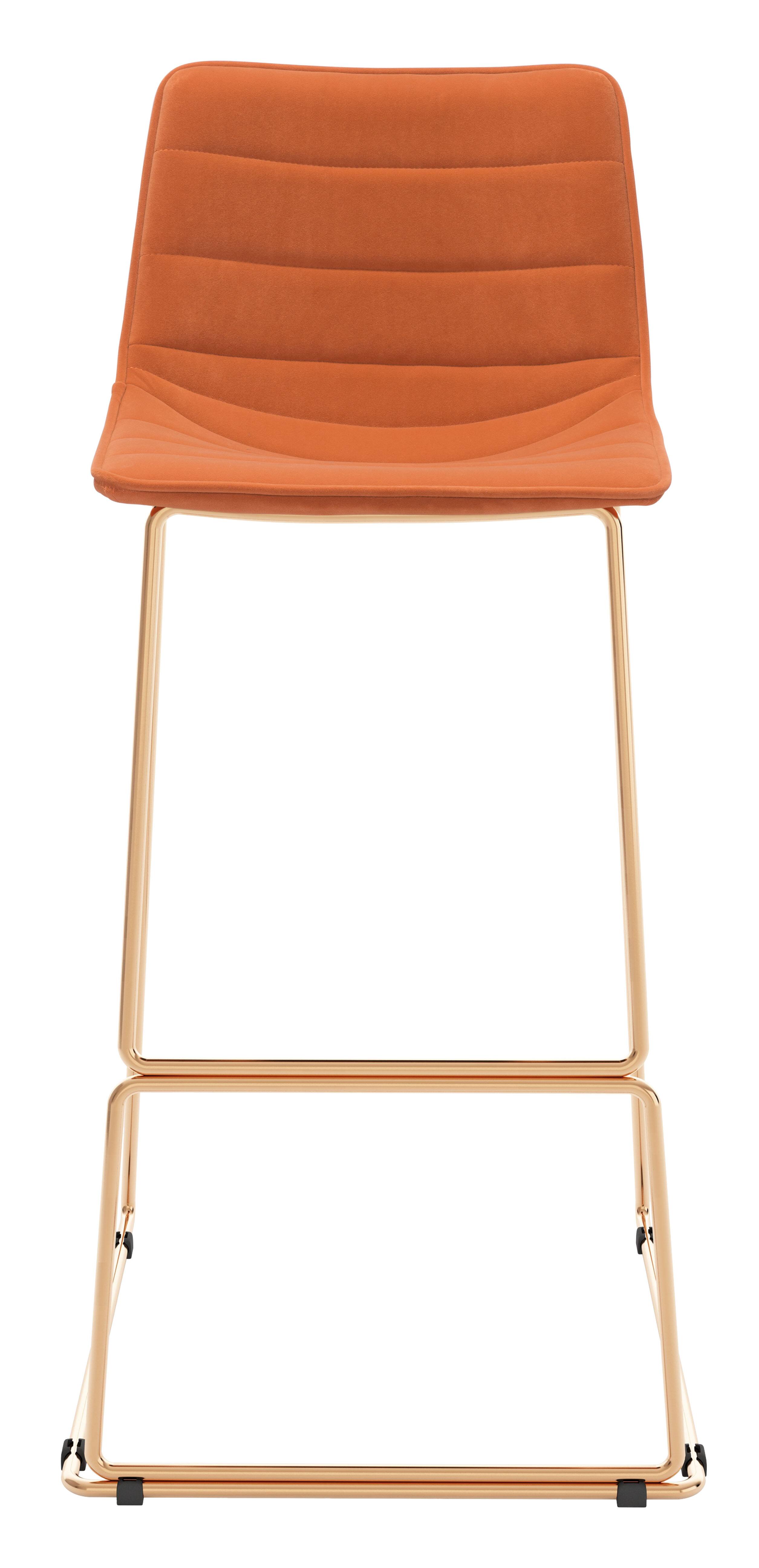 Alt View 1. Hivvago - Adele Barstool (Set of 2) Orange & Gold - Orange & Gold.
