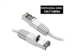 Nippon Labs - Cat7 Shielded 600MHz 26AWG 5ft White LAN Cable