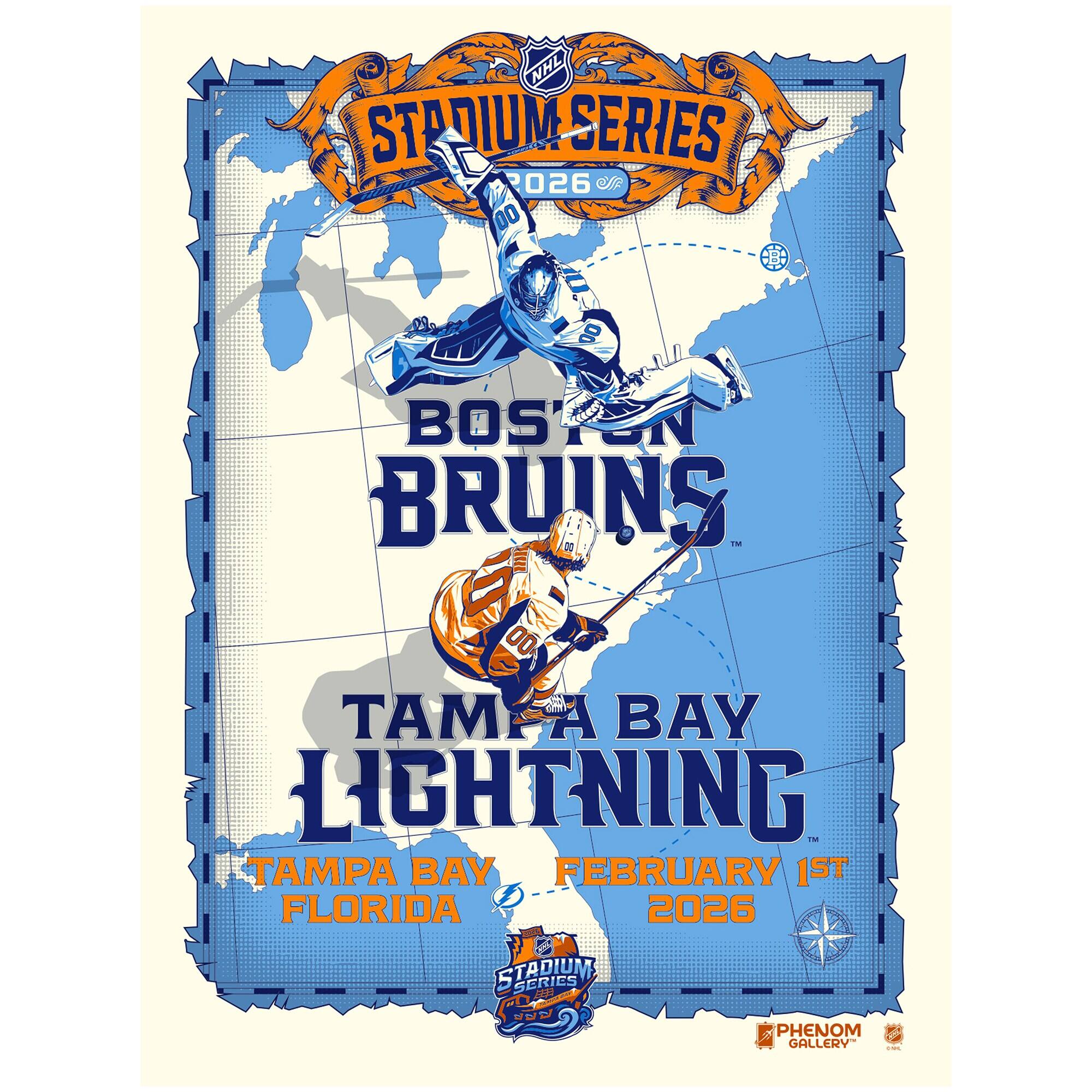 NHL STADIUM SERIES 026  
BOS  
BOSTON BRUINS  
TAM  
TAMPA BAY LIGHTNING  
TAMPA BAY  
FLORIDA  
FEBRUARY 1ST  
2026  
PHENOM GALLERY