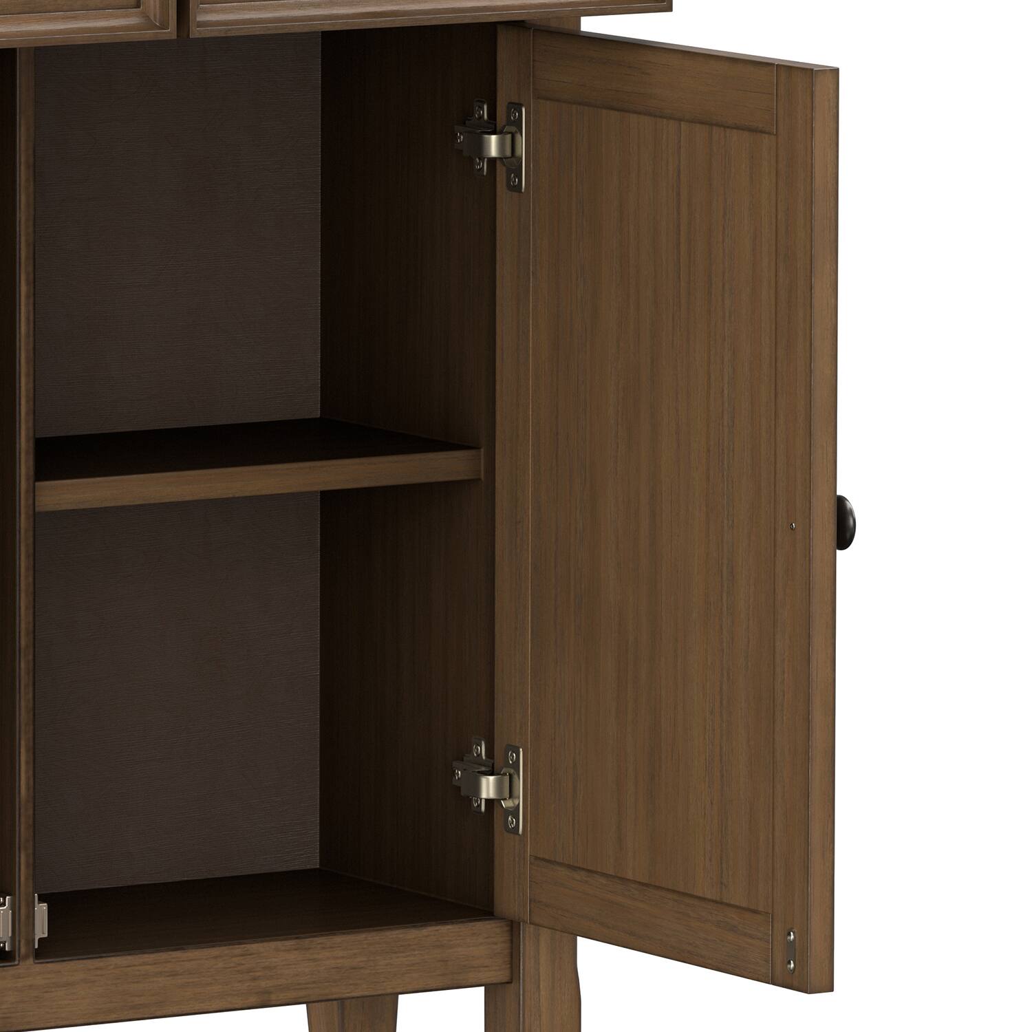 Alt View 5. Simpli Home - Amherst 36 inch Wide Solid Wood Transitional Entryway Storage Cabinet in Rustic Natural Aged Brown - Rusted Natural Aged Brown.