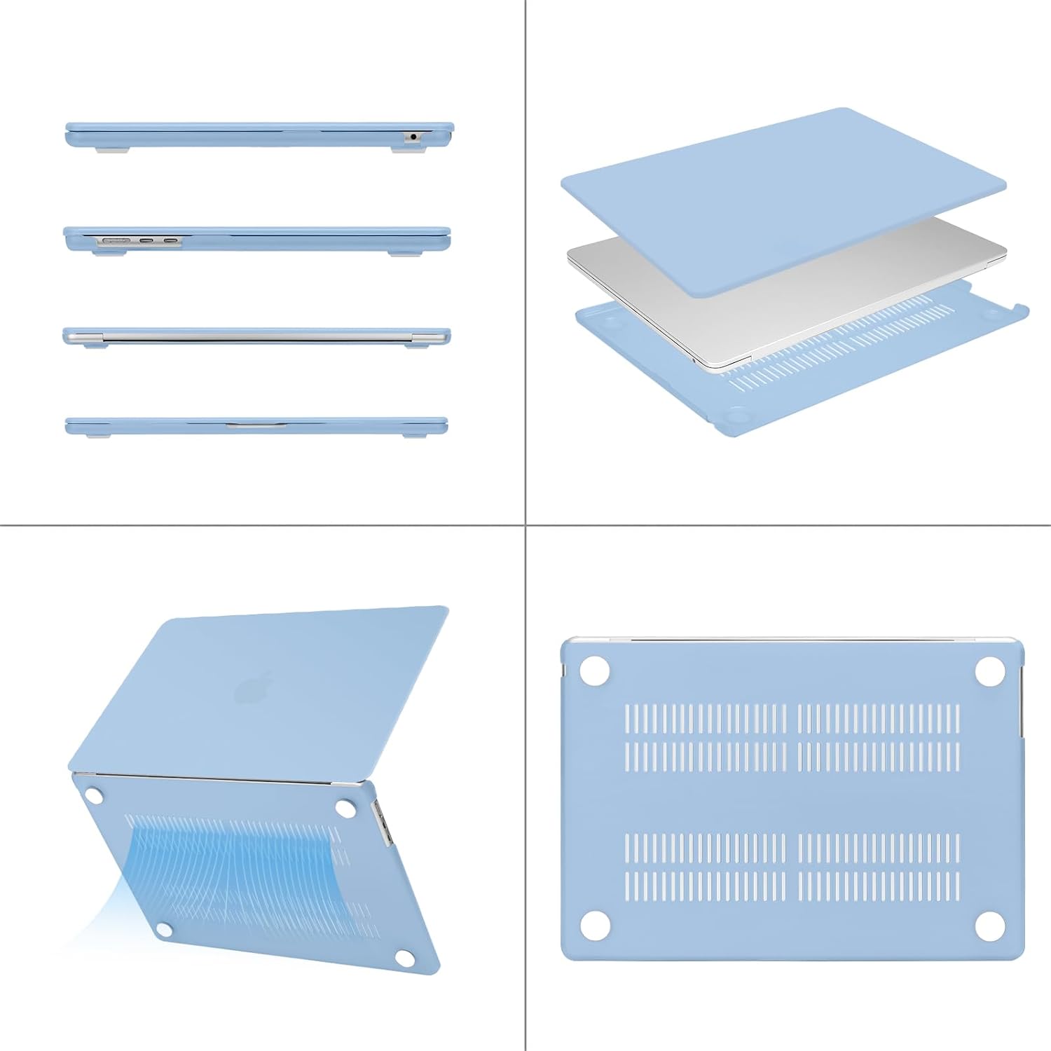 Alt View 1. mosiso - Hard Shell Case Kit for MacBook Air 15 inch A3448 A3241 A3114 A2941 M5 M4 M3 M2 - Air Blue.