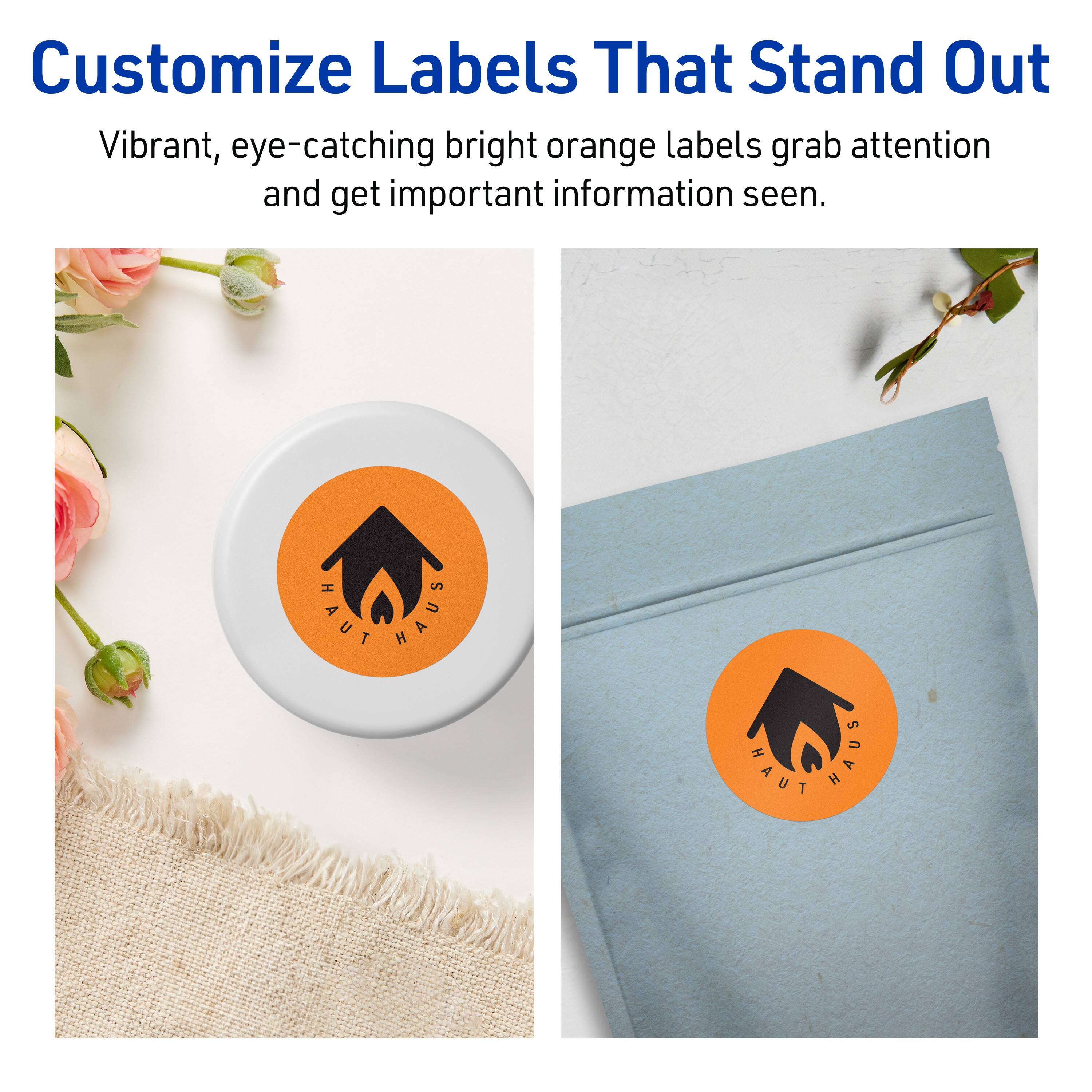 Customize Labels That Stand Out

Vibrant, eye-catching bright orange labels grab attention and get important information seen.

HAUT HAUS HAUT HAUS