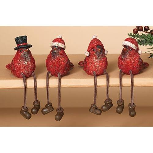 Front. BreeBe - Resin Cardinal Sitter 4 Asstd. - Red.