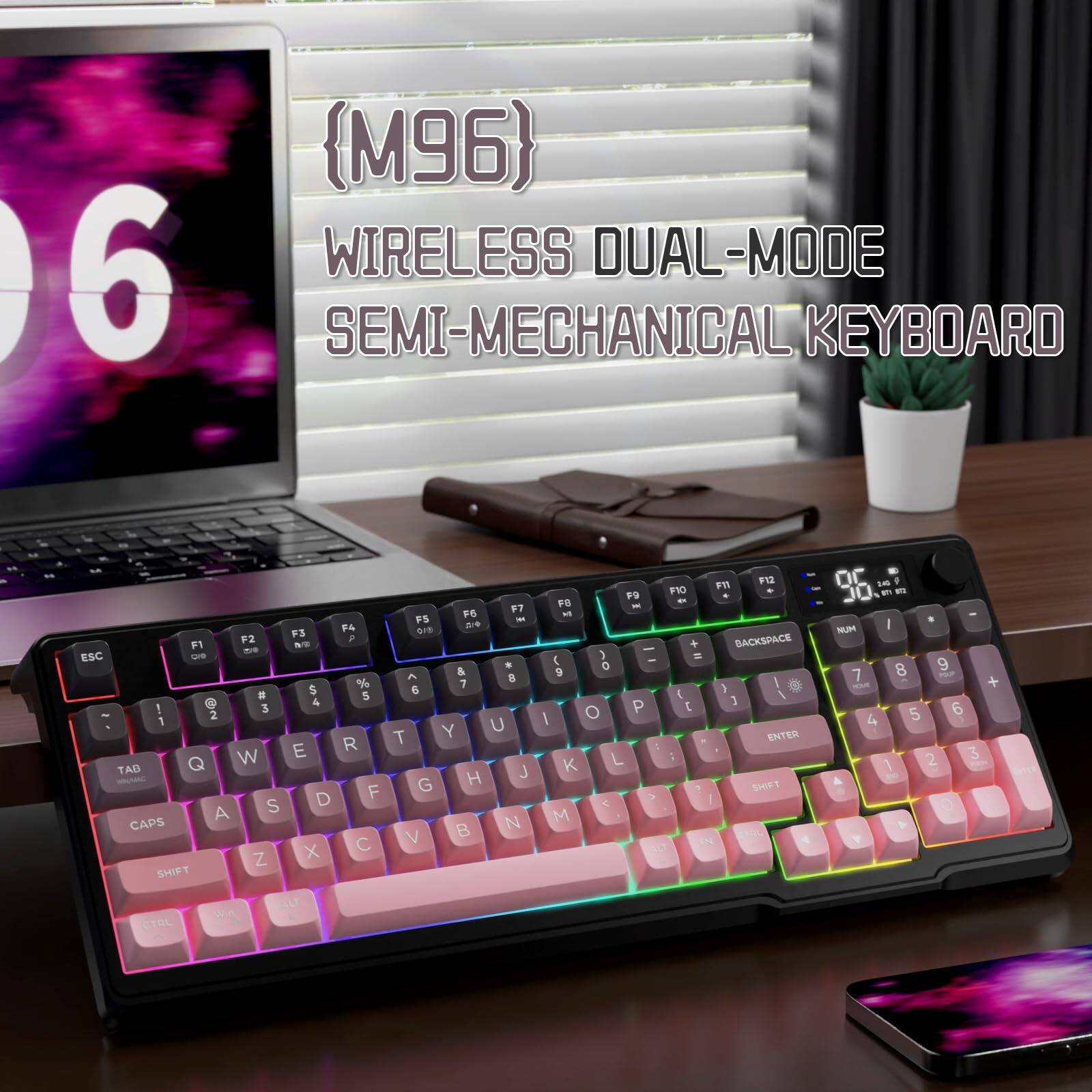 (M96) Wireless Dual-Mode Semi-Mechanical Keyboard