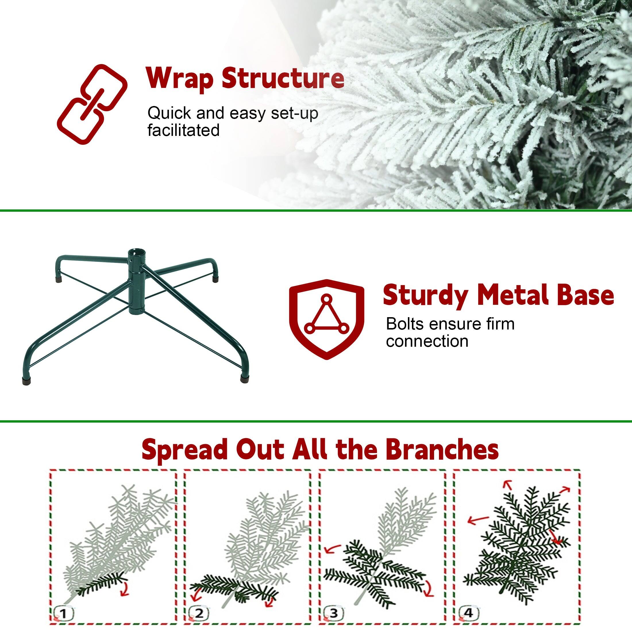 Wrap Structure  
Quick and easy set-up facilitated  

Sturdy Metal Base  
Bolts ensure firm connection  

Spread Out All the Branches  
1  
2  
3  
4