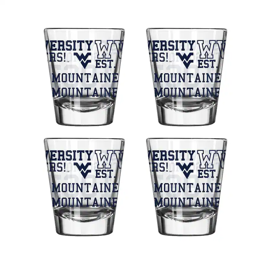 Packed Toast In Store Logo Brands West Virginia Mountaineers 4 Pack 2oz. Shot Glass Set ...