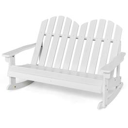 Gymax - Adirondack Rocking Chair Kid Backrest Armrest Solid Wood - White