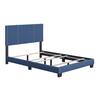 Front. Boyd Sleep - Lucena Upholstered Bed Frame, 4 Slat Wood Support System, Box Spring Required, Queen - Blue.