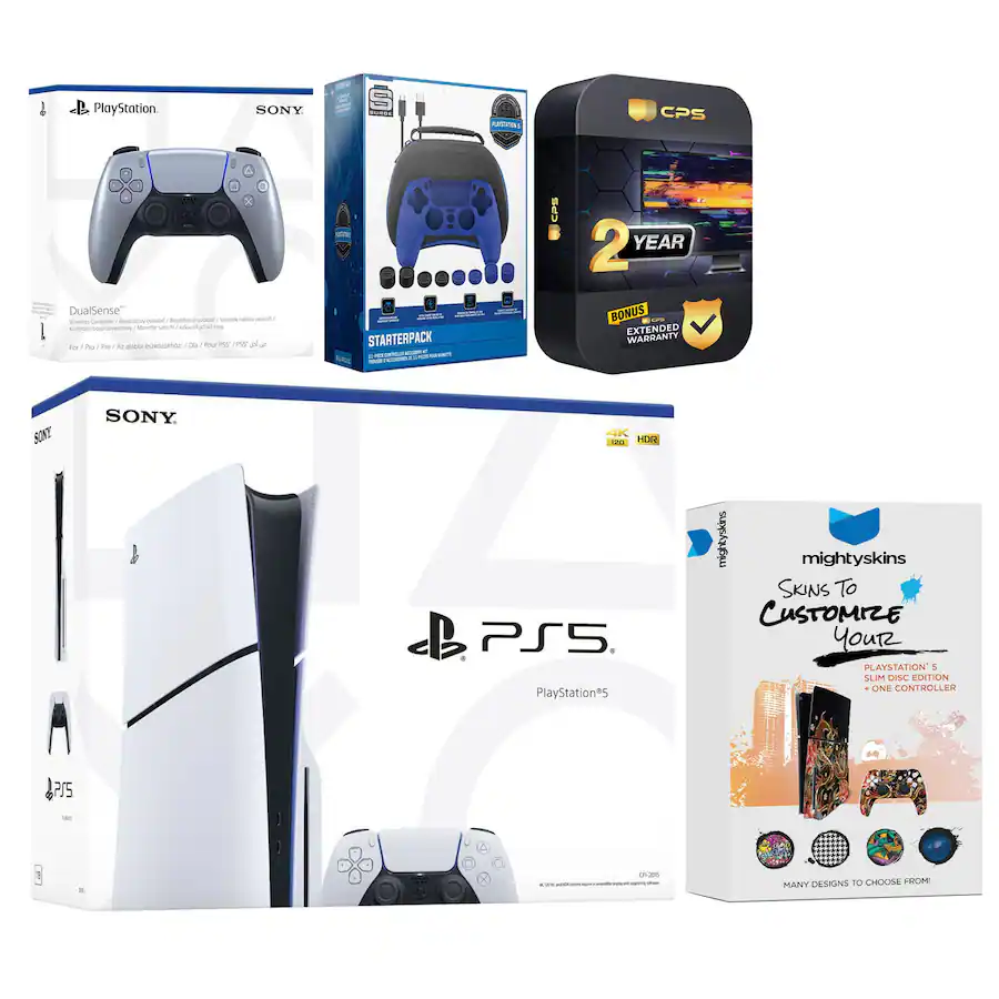 Playstation 5 Slim Disc with Extra Controller, Gamer Starter Kit and ...