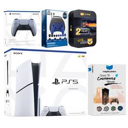 Playstation 5 Slim Disc with Extra Controller, Gamer Starter Kit and MightySkins Decal Voucher + 2 - PlayStation 5