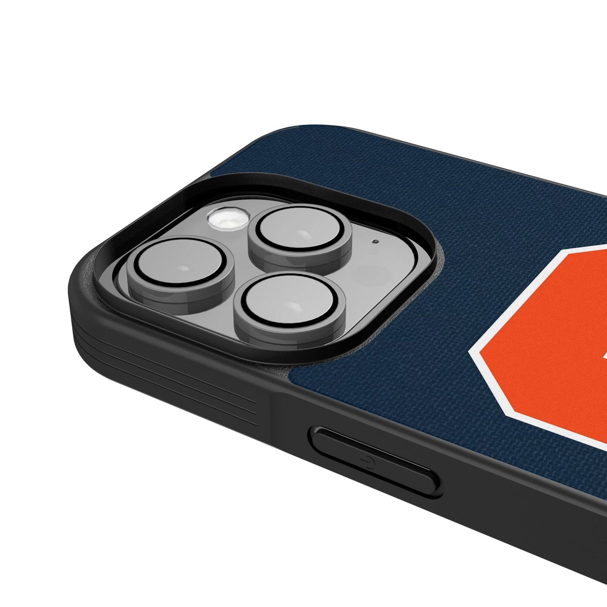 Alt View 3. Keyscaper - Syracuse Orange iPhone Solid Design Bump Case - 14 Pro Max - Multicolor.