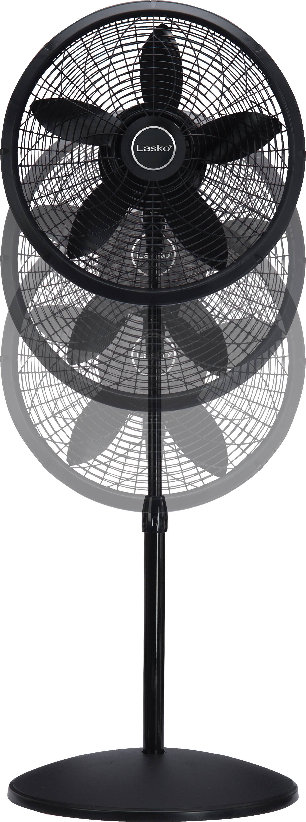Alt View 6. Lasko - 18 in. Oscillating 3-Speed Adjustable Large Room Pedestal Fan - Black.