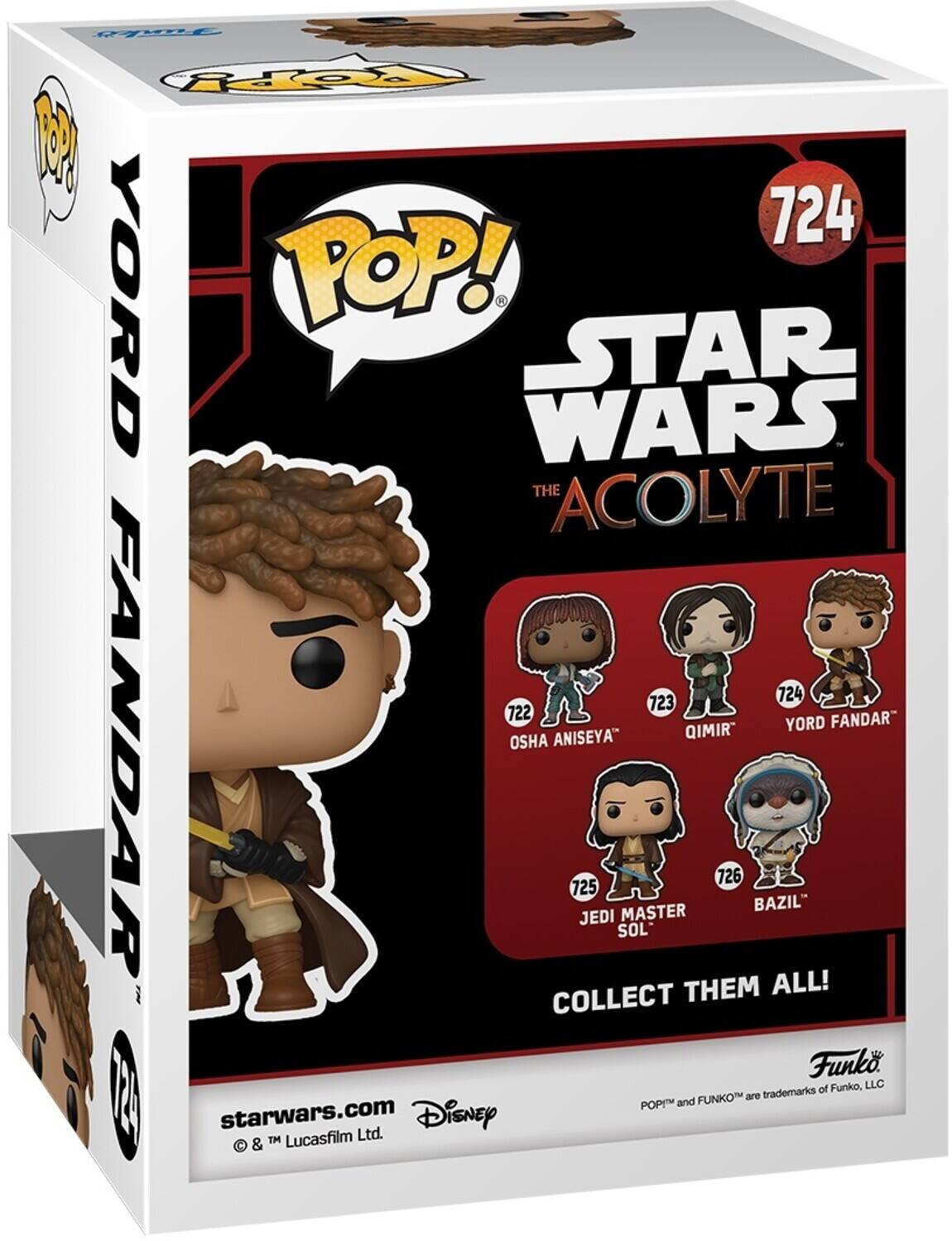 YORD FANDAR" 724 723 QIMIR 722 OSHA ANISEYA 726 BAZIL" 725 JEDI MASTER SOL THEM ALL! COLLECT Funko, LLC 12 FUNKO are trademarks POP and starwars.com Disney TM Lucasfilm Ltd. - &