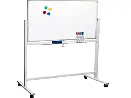 Excello Global Products - Dry-Erase Mobile Whiteboard, Aluminum Frame, 48" x 32" (EGP-HD-0066)