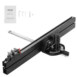 VEVOR - Precision Miter Gauge, Standard Slot 3/4''x3/8'', Aluminum Alloy Table Saw Miter Gauge with 24 in Grating 15 Angle Stops - Black
