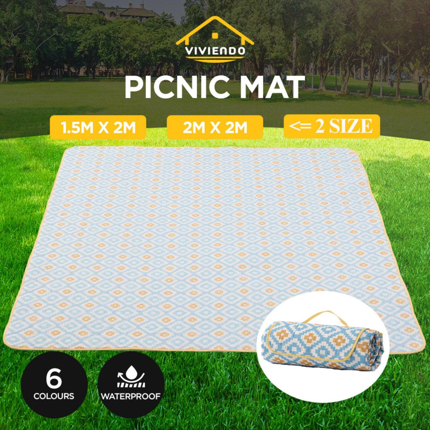 VIVIENDO PICNIC MAT

1.5M X 2M  
2M X 2M  
<= 2 SIZE

6 COLOURS  
WATERPROOF