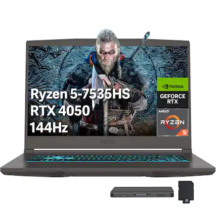 Ryzen 5-7535HS
RTX 4050
144Hz
NVIDIA GEFORCE RTX
AMD RYZEN 5
MSI