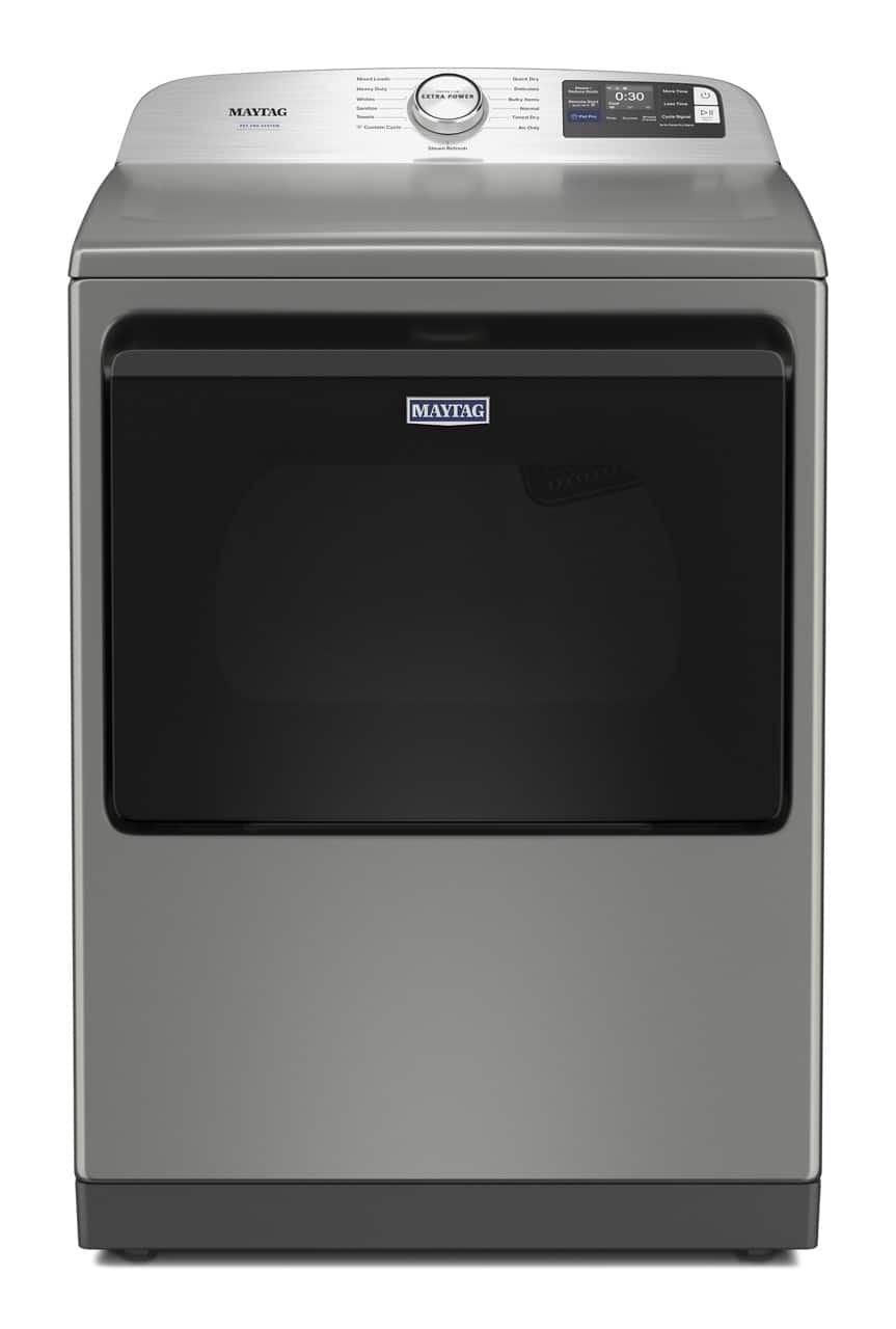 Maytag - 7.4 Cu Ft. Smart Electric Dryer with Pet Pro Option and Extra Power - Classic SIlver