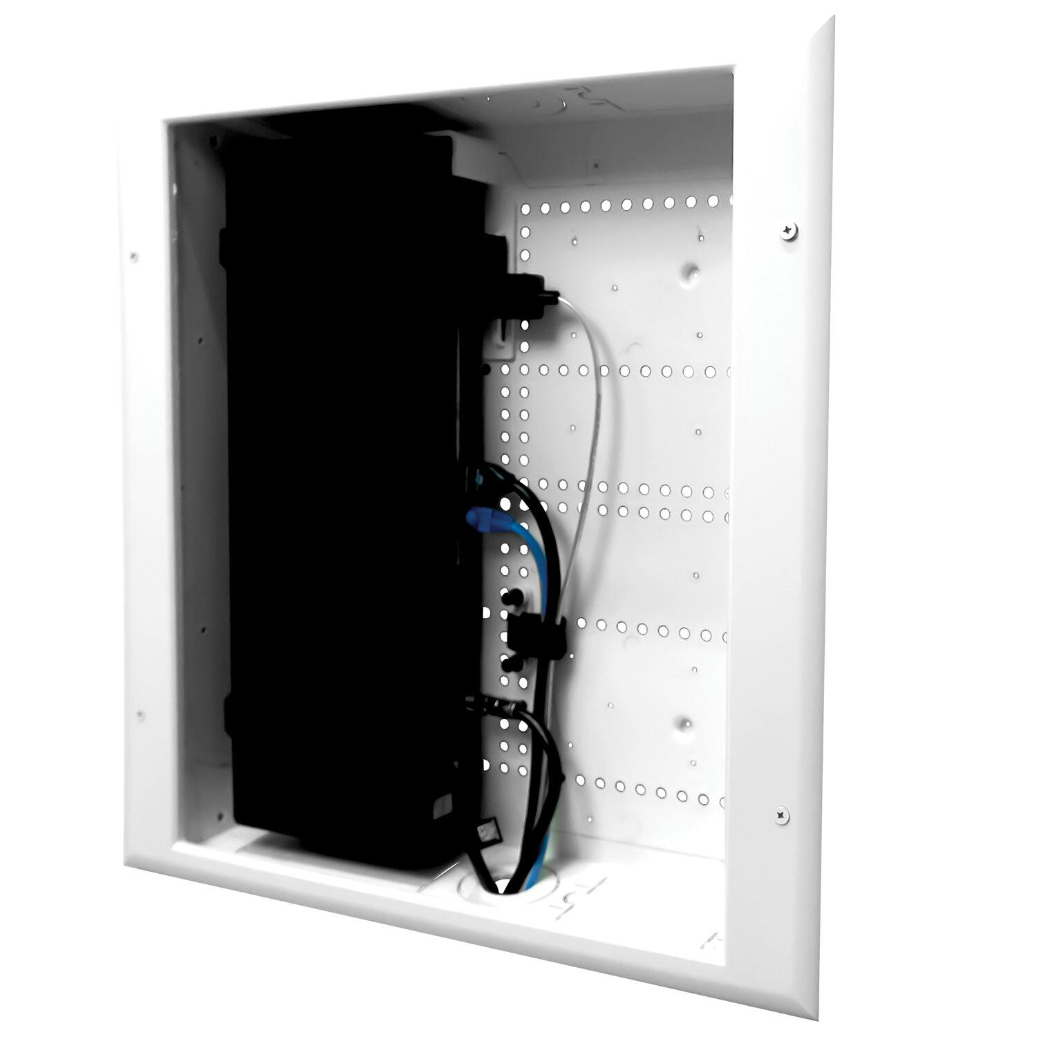 Alt View 3. DataComm Electronics - Datacomm Electronics 45-8011-1p Connected Media Box With Power Receptacle - White.