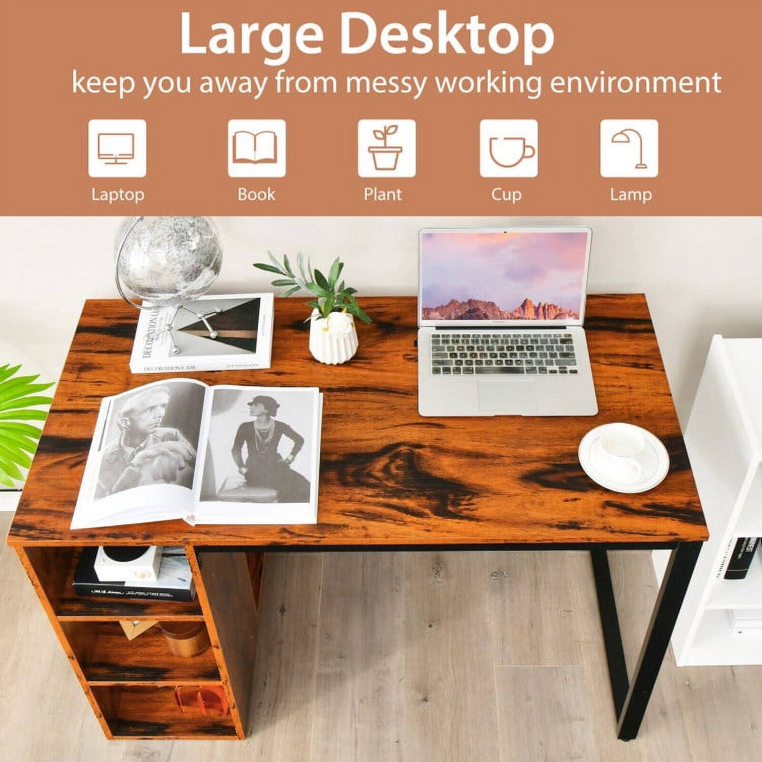 Large Desktop  
keep you away from messy working environment  

Laptop  
Book  
Plant  
Cup  
Lamp