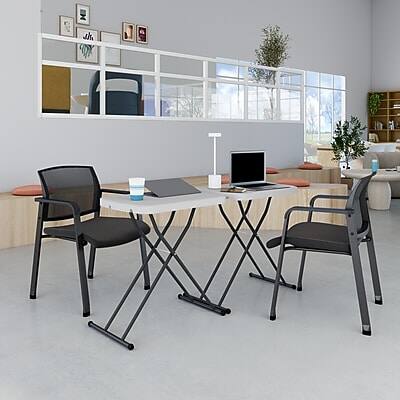 Alt View 7. Staples - 25.5" x 17.8" Heavy Duty Folding Table - White Granite.